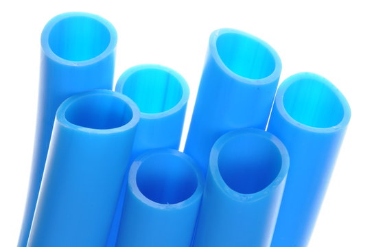 PVC pipes isolated on white background