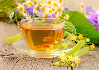 Tea with linden flowers