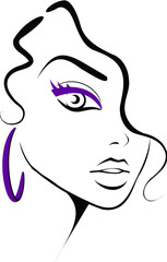 Beauty icon in black white and purple