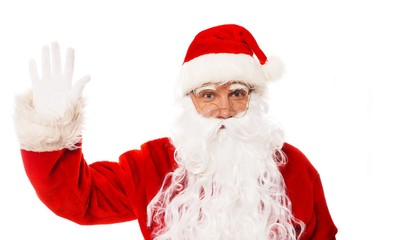 Man in Santa Claus costume isolated on white 