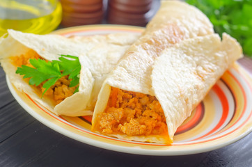 tortilla with minced meat