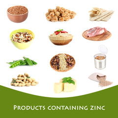 Collage of products containing zinc
