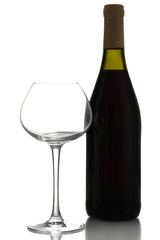 Red wine isolated on white
