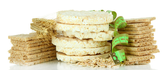 Tasty crispbread, isolated on white