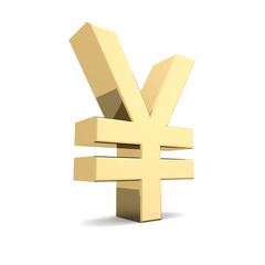Golden yen symbol