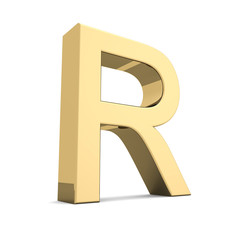 Gold letter R