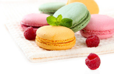 Gentle macaroons isolated on white