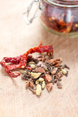 Dried chillies and spices