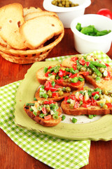 Sandwiches with vegetables and greens