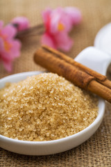 white and brown sugar