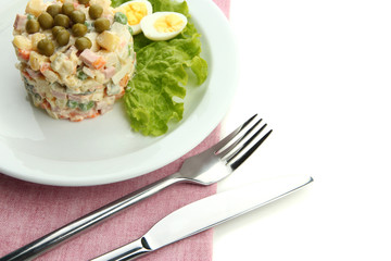 Russian traditional salad Olivier