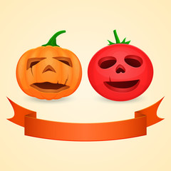 Halloween Pumpkin and Tomato
