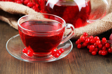 Still life with viburnum  tea