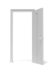 white opened door