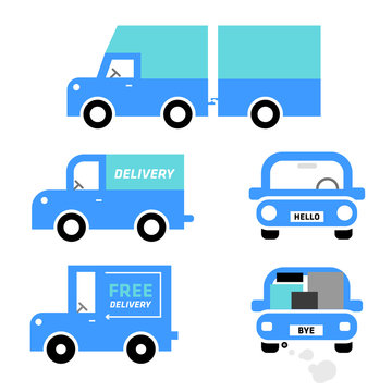 Car icons. Transportation. Delivery.