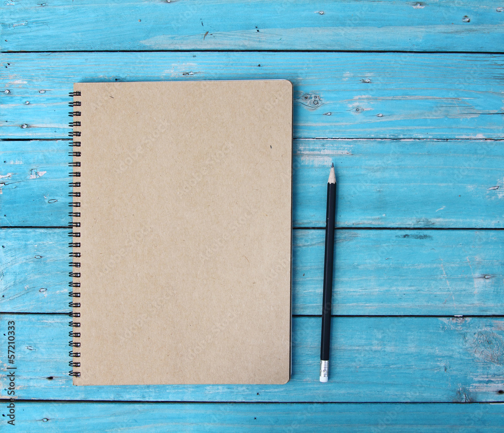 Poster notebook on desk