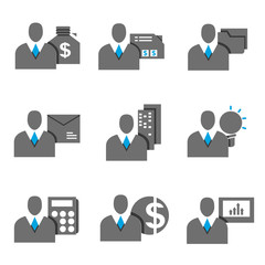 business people icons, profile