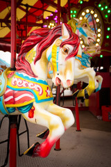 Red mane carousel horse