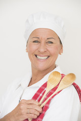 Smiling female cook happy portrait