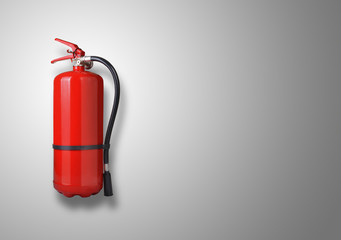 fire extinguisher on gray background