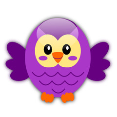 Vector illustration of violet owl