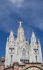 Fototapeta na wymiar Church of Sacred Heart of Jesus on Tibidabo in Barcelona