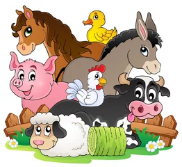 Cercles muraux Pour enfants Farm animals topic image 2