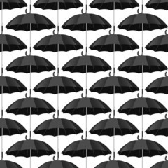 Obraz premium Seamless pattern with black umbrellas