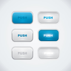 Blue and white push buttons
