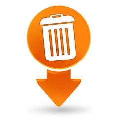 poubelle sur signet orange