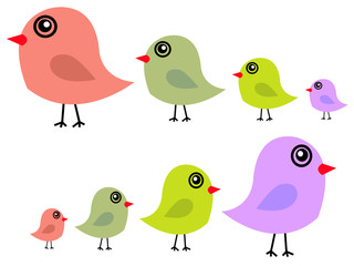Cute birds in vector