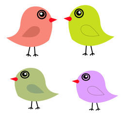 Cute birds in vector