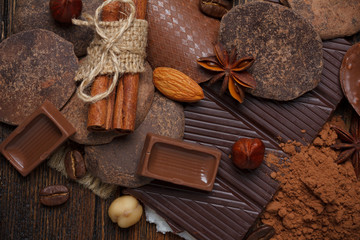 Chocolate assorment background