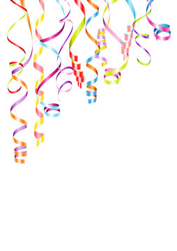 Party Background Streamers Color Mix Poster A4