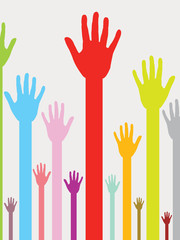 Fototapeta premium Background colorful silhouette hands design
