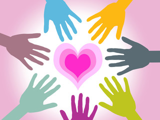 Background colorful silhouette hands design