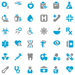 medical iconset blue & gray