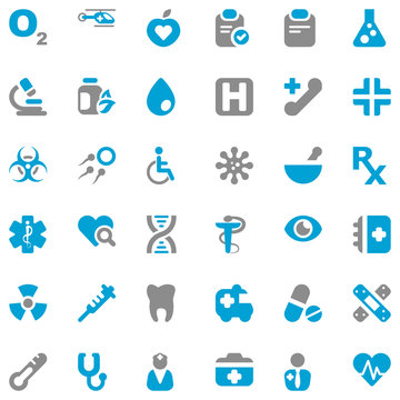 medical iconset blue & gray