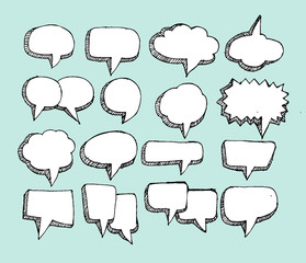 Set of colorful speech bubbles