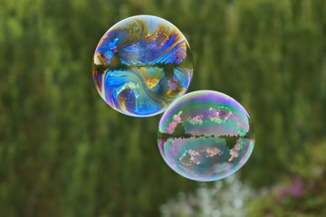 Soap bubbles as background
