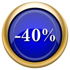 40 percent discount icon