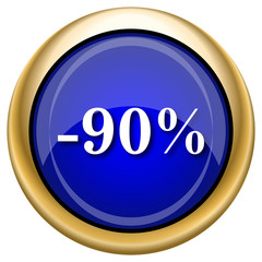 90 percent discount icon