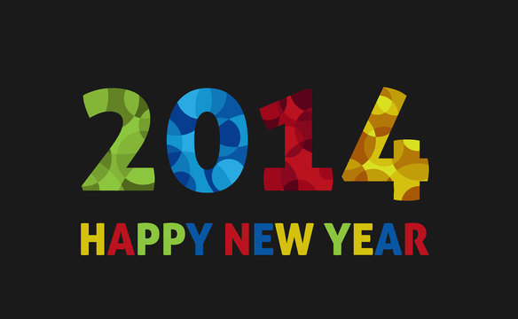 Happy new year 2014 greeting card