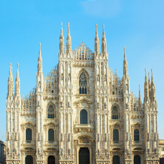 Fototapeta premium facade of cathedral of Milano, Italy