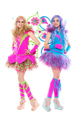 Two young smiling women