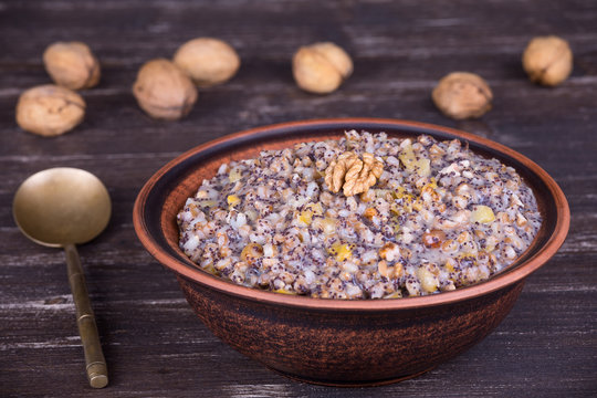 Close up on traditional Christmas kutia dish
