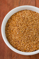 linseed in white bowl