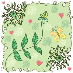 Colorful summer floral background