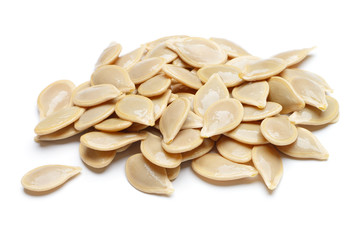Pumpkin seeds isolated on white
