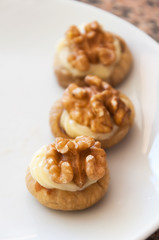 Dessert - figs with walnuts and cream